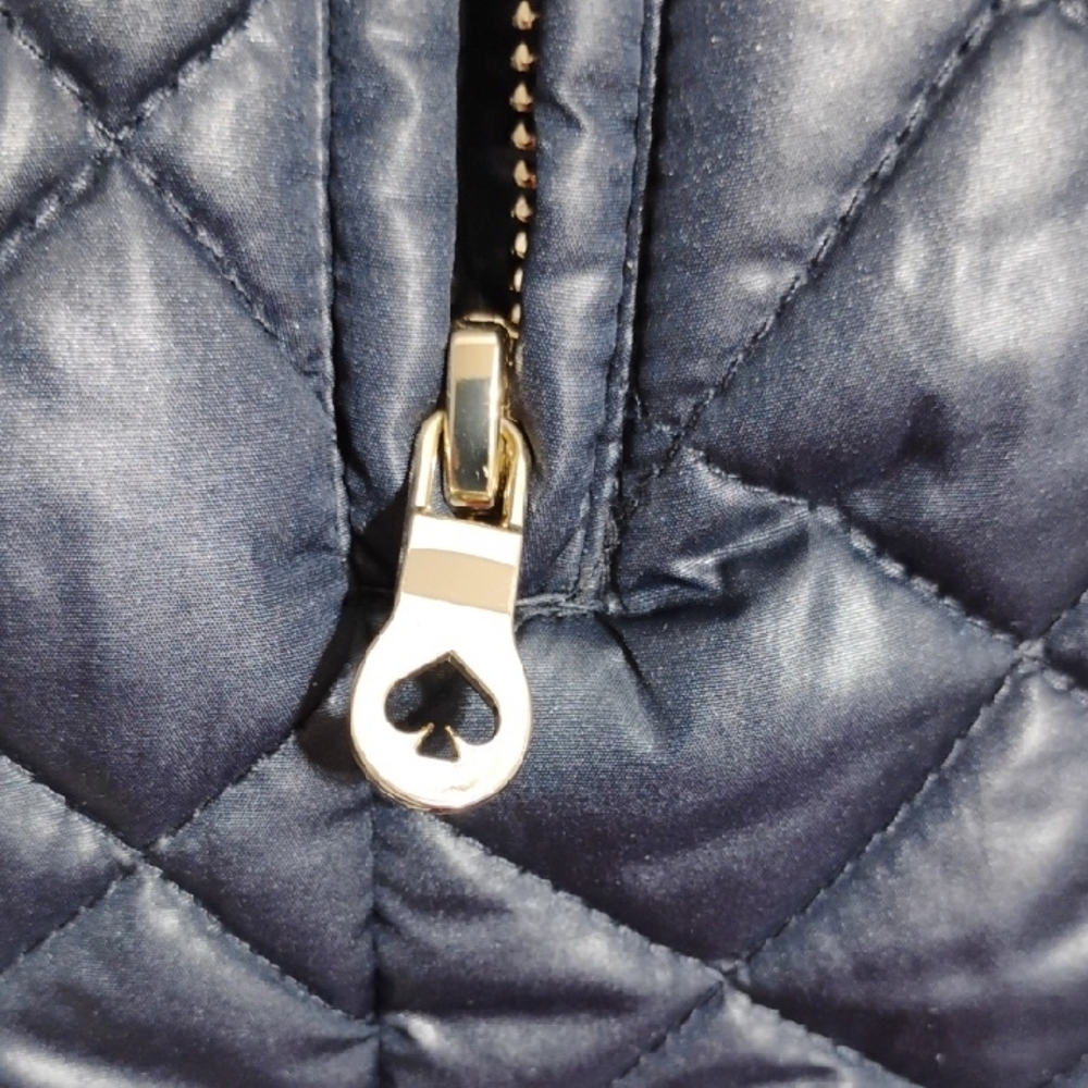 (X1) SALE! Kate Spade New York Navy Quilted Puffer Jacket Sz.L Worn 1X - Picture 8 of 8